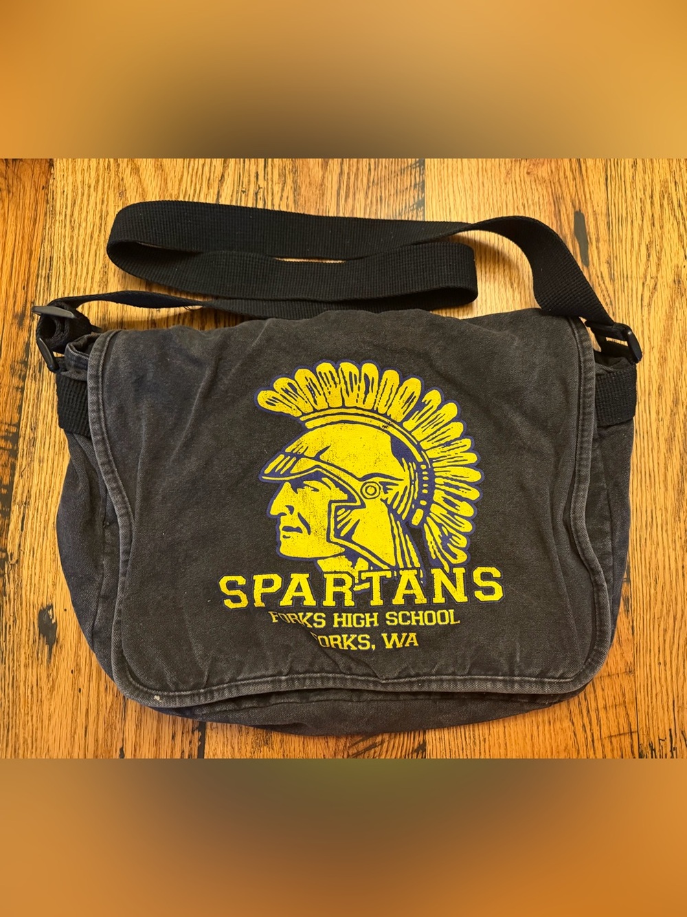 Twilight New Moon Messenger Bag Adjustable  Strap Forks Spartans Logo Y2k Vtg